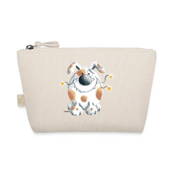Hund mit Gänseblümchen Niedliches Cartoon  - Bio-Täschchen - Natur - Vorne