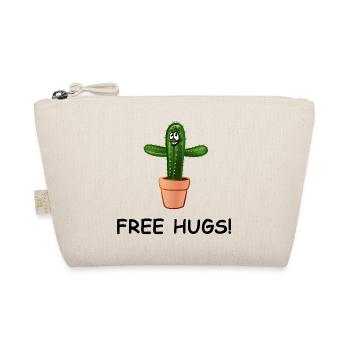 Kaktus breitet herzlich die Arme aus – FREE HUGS! - Bio-Täschchen - Natur - Vorne
