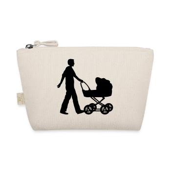 vater kind kinderwagen - Bio-Täschchen - Natur - Vorne