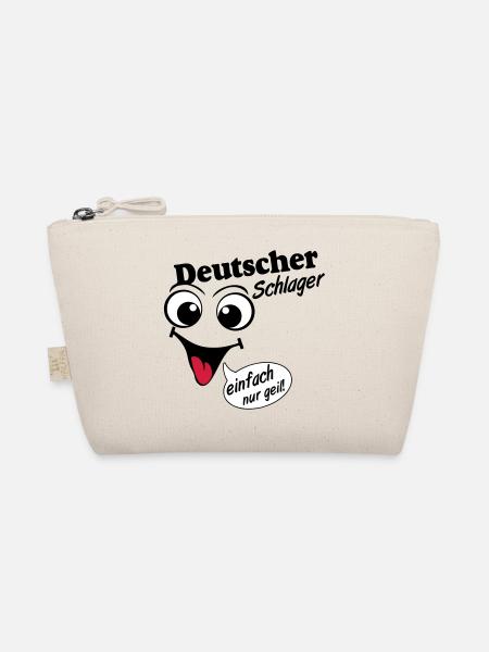 Schlager Party , Schlager Musik , einfach nur geil - Bio-Täschchen - Natur - Vorne