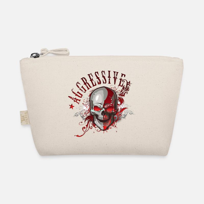 Totenkopf Skull - Bio-Täschchen - Natur