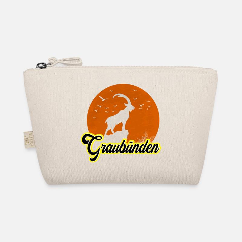 Graubünden Ibex Moon Silhouette Organic Pouch