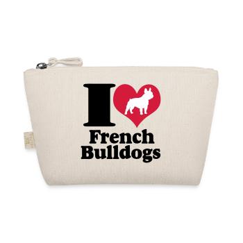 I Love French Bulldogs ... / + - Organic Pouch - nature - Front