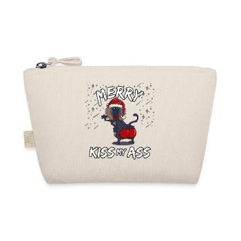 Ugly Christmas Sweater Pavian Popo Kiss my Ass - Bio-Täschchen - Natur - Vorne