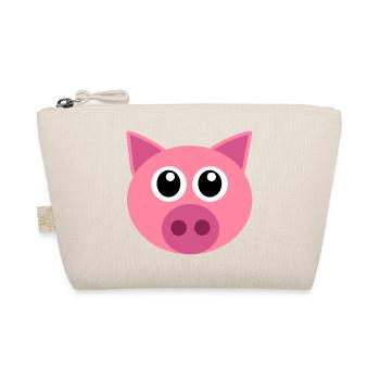 Pig face piggy animal costume gift - Organic Pouch - nature - Front
