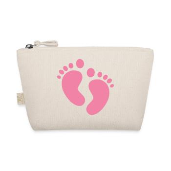 Footprint baby pink gift pregnant birth - Organic Pouch - nature - Front