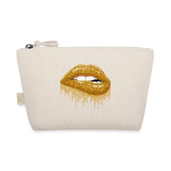 Goldglitzer Lippenkunst - Bio-Täschchen - Natur - Vorne