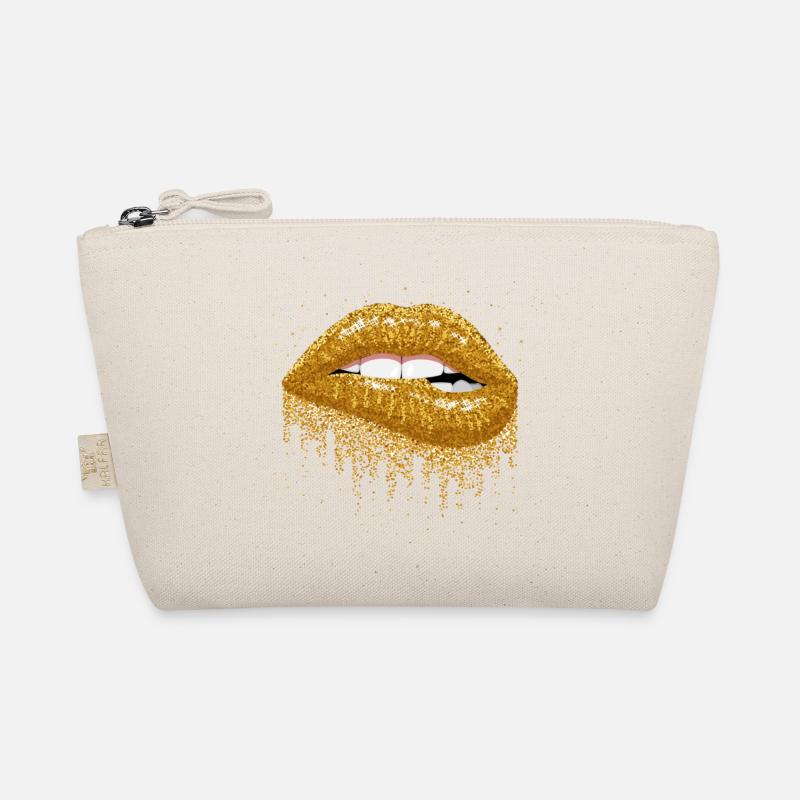 Goldglitzer Lippenkunst - Bio-Täschchen - Natur
