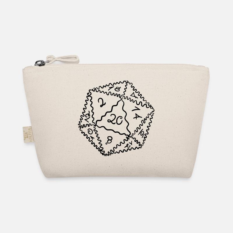 D20 Würfel - Bio-Täschchen - Natur