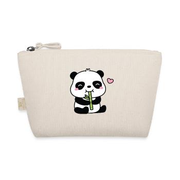Cute Little Panda Eating Bamboo Shoot - Organic Pouch - nature - Front