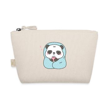 Cute Little Panda With Coffee and Blanket - Organic Pouch - nature - Front