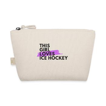 Dieses Mädchen liebt Eishockey - Bio-Täschchen - Natur - Vorne