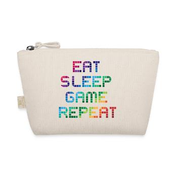 Gamer saying Eat Sleep Game Repeat - gift idea - Organic Pouch - nature - Front