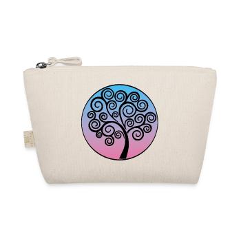 Black tree of life on blue and pink background - Organic Pouch - nature - Front