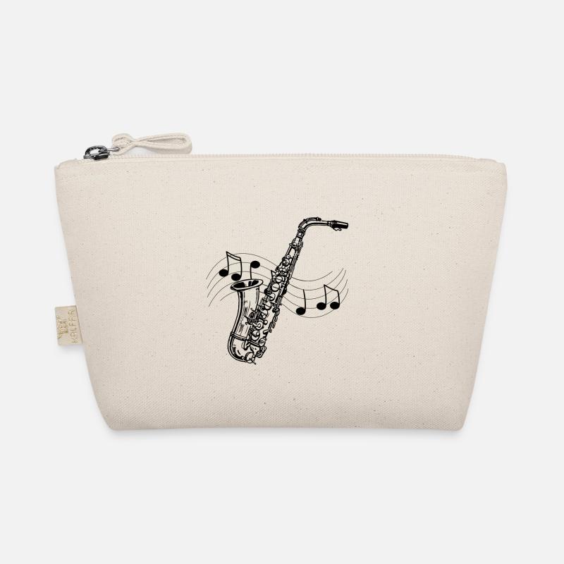 Saxophone music drawing score black notes Organic Pouch