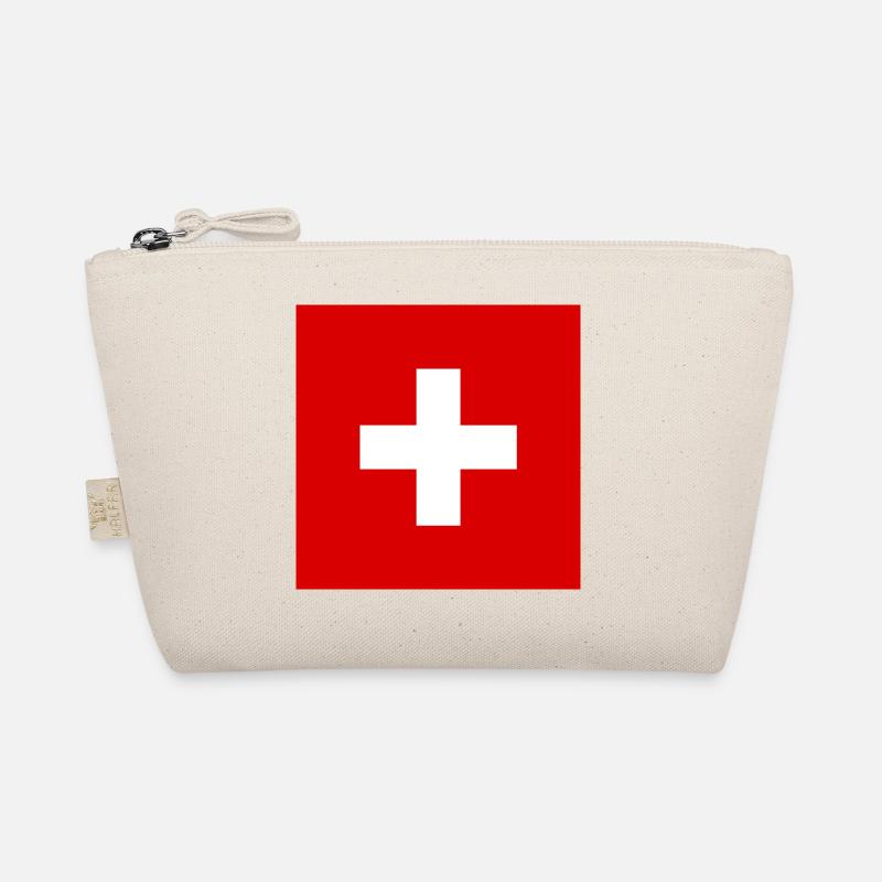 Schweiz Flagge - Swiss Pride Geschenk - Bio-Täschchen - Natur