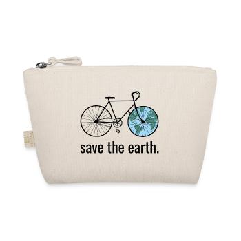 save the earth_Fahrrad_black_world color - Bio-Täschchen - Natur - Vorne