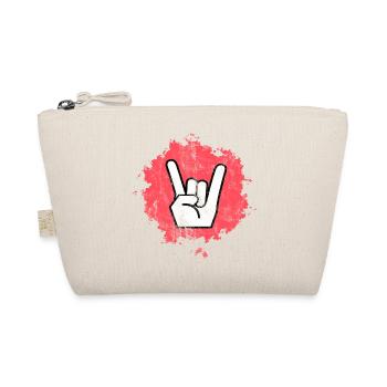 Pommesfork colorful heavy metal, rock symbol - Organic Pouch - nature - Front