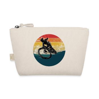 Cycling Stunt in Retro MTB Downhill Mountain Bike - Organic Pouch - nature - Front