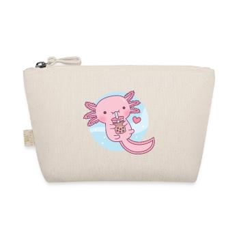 Cute Axolotl Loves Bubble Tea - Organic Pouch - nature - Front