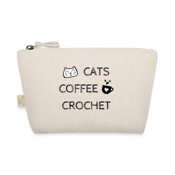 Katzen. Kaffee. Häkeln. - Bio-Täschchen - Natur - Vorne