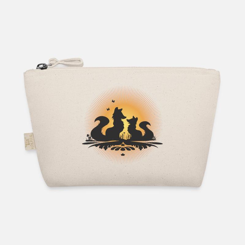 Romantic fox silhouette in the moonlight Organic Pouch