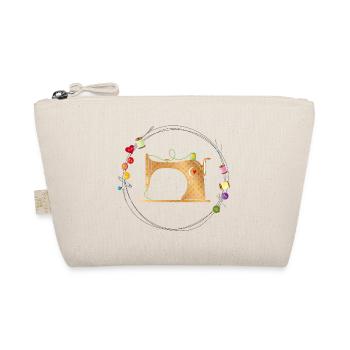 nostalgic colorful sewing machine with sewing accessories - Organic Pouch - nature - Front