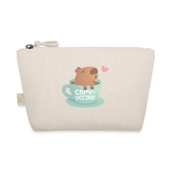 Cute Capybara In Coffee Cup Funny Capyuccino - Organic Pouch - nature - Front