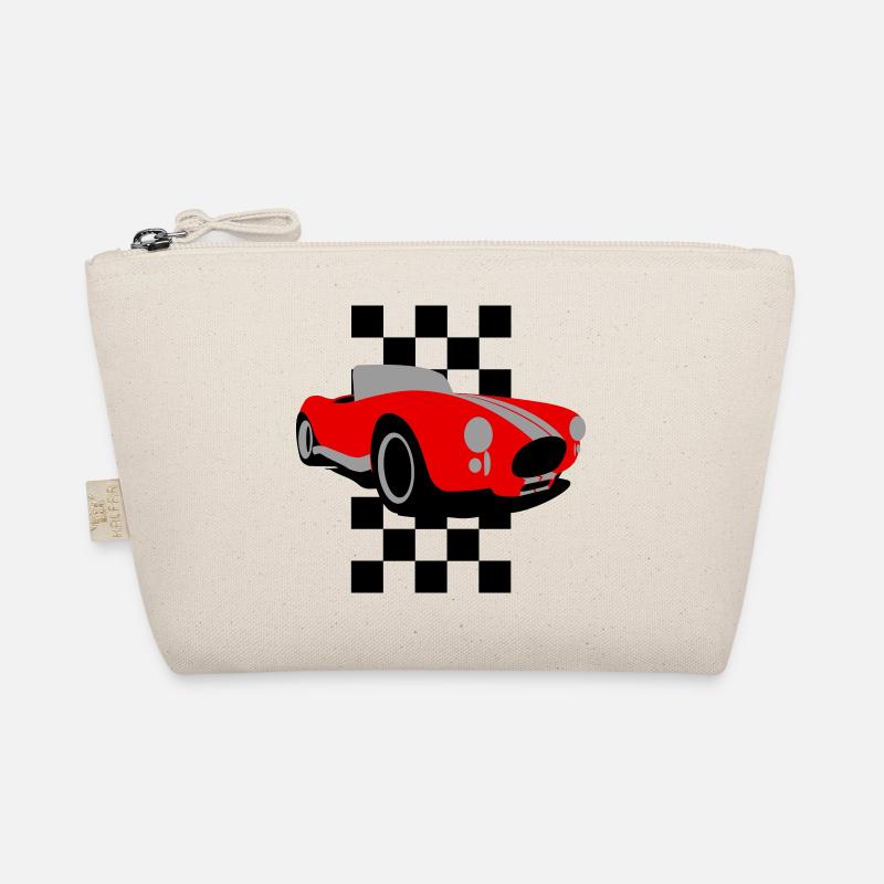 Roter Classic Roadster Shelby Cobra - Bio-Täschchen - Natur