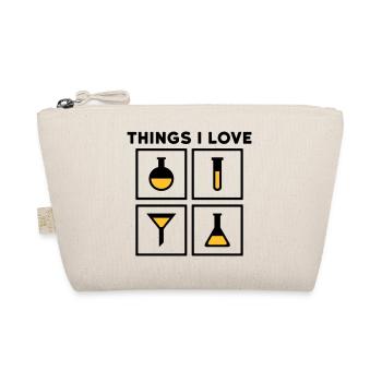Things I love (flask, test tube, funnel) - Organic Pouch - nature - Front