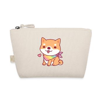 Süßes Shiba Inu mit Regenbogen-Bandana - Bio-Täschchen - Natur - Vorne