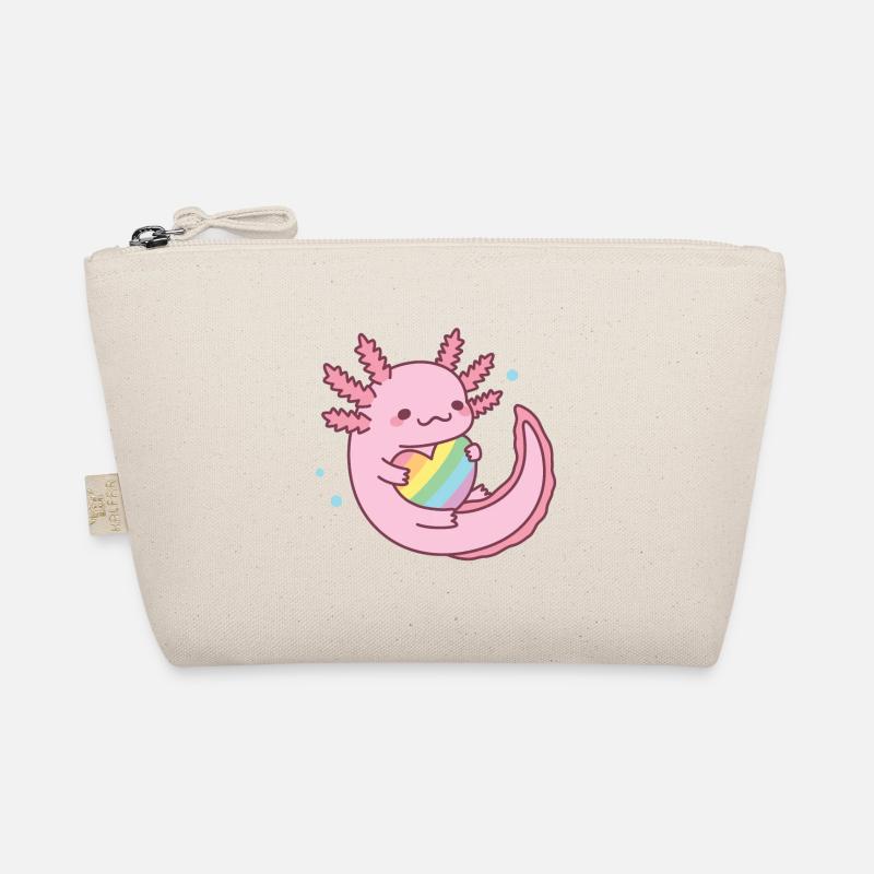 Cute Axolotl Rainbow Heart Pride Organic Pouch