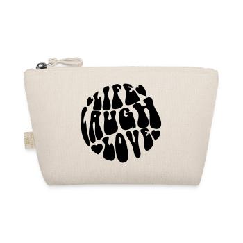 Retro Psychedelic "Live Laugh Love" Graphic - Organic Pouch - nature - Front