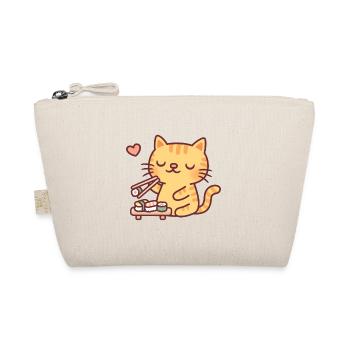 Cute Tabby Cat Loves Sushi - Organic Pouch - nature - Front