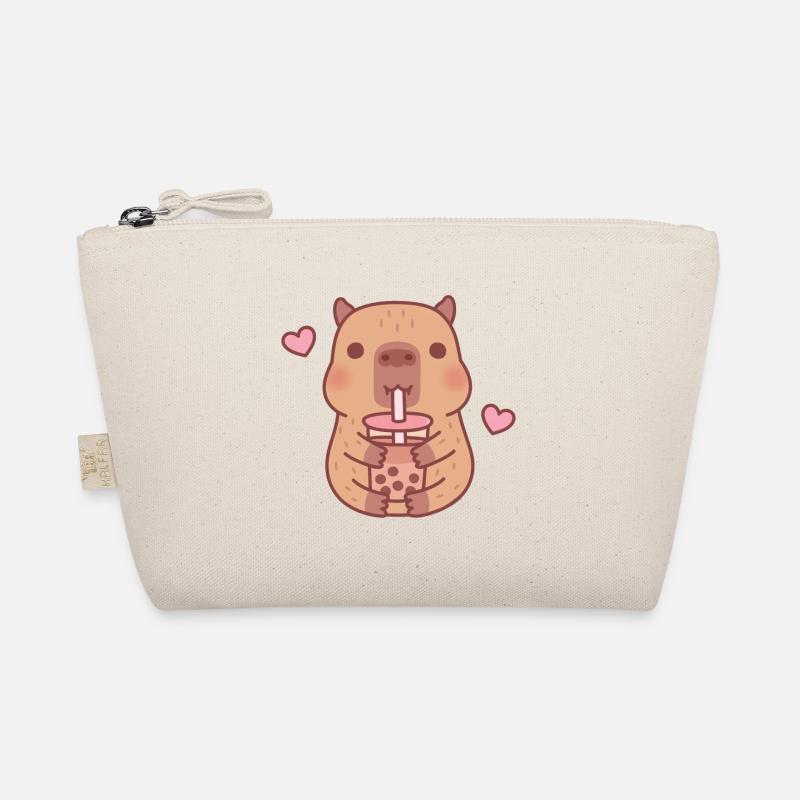 Cute Capybara Loves Bubble Tea Organic Pouch