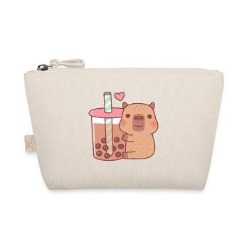 Cute Little Capybara Hugs Bubble Tea - Organic Pouch - nature - Front