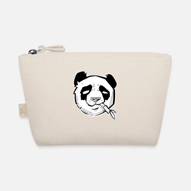 Tête de panda mignonstyle sketchy et dotwork - Trousse biologique - nature