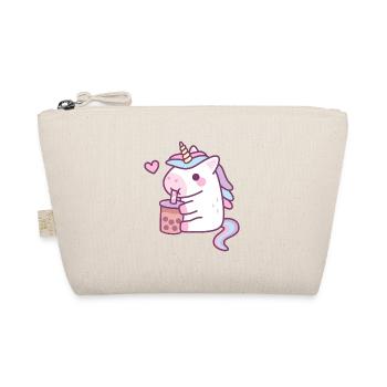 Mignonne Licorne aime boire du thé à bulles - Trousse biologique - nature - Devant