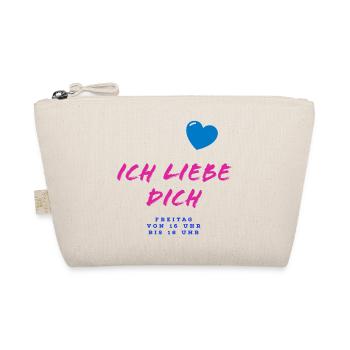 Herzliche Liebesbotschaft im Graffiti-Stil - Bio-Täschchen - Natur - Vorne