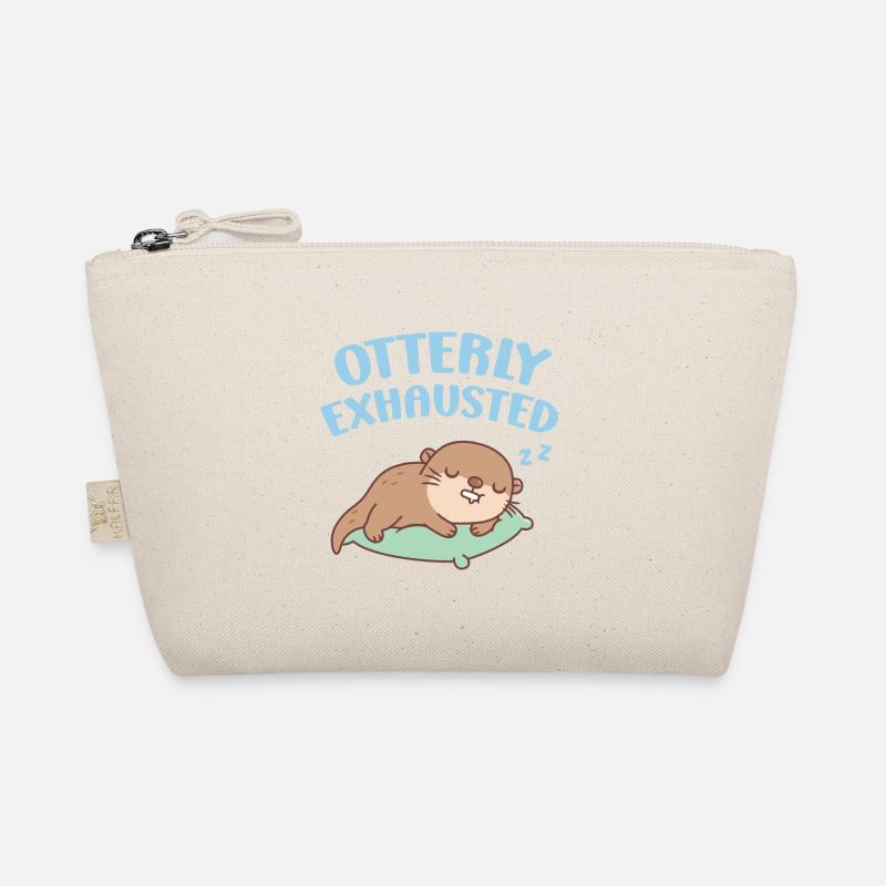 Cute Sleeping Otter Otterly Exhausted Funny Pun Organic Pouch