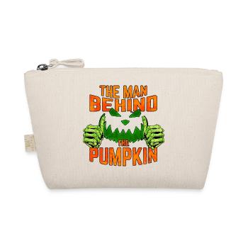 Funny Halloween Shirt Man behind the pumpkin - Bio-Täschchen - Natur - Vorne