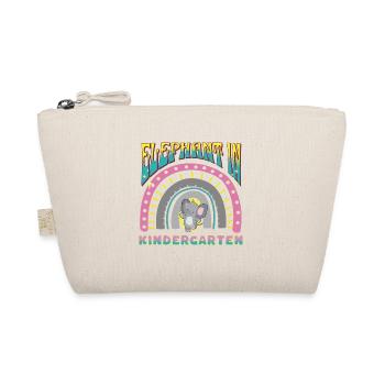 elephant in kindergarten rainbow stripes design - Organic Pouch - nature - Front