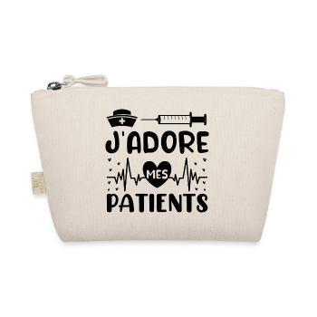 Infirmière j' adore mes patients cadeau infirmière - Trousse biologique - nature - Devant