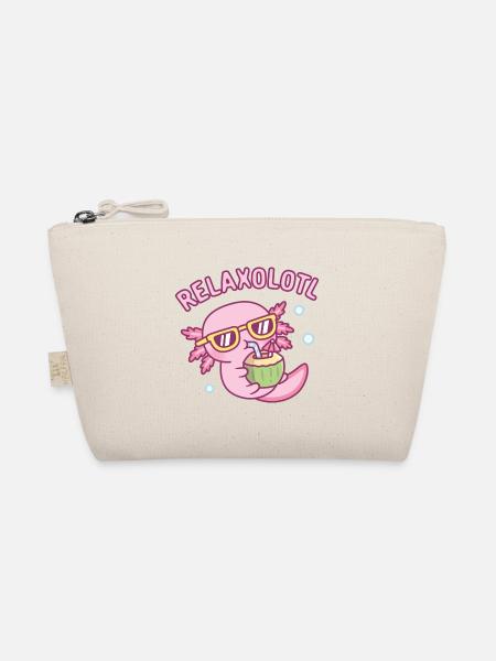 Cute Chilling Axolotl Relaxolotl Relax A Lot - Organic Pouch - nature - Front