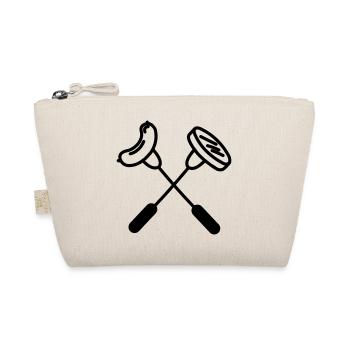 Two crossed forks with sausage and hamburger - Organic Pouch - nature - Front