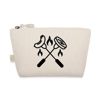Two crossed forks with sausage and hamburger - Organic Pouch - nature - Front