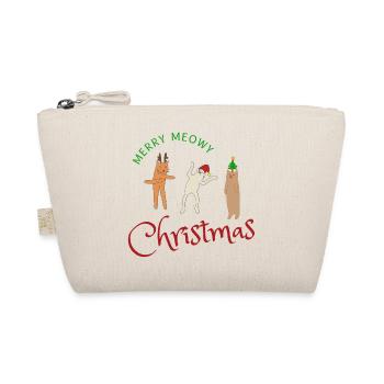 Merry Meowy Christmas - Cats Meow Christmas - Organic Pouch - nature - Front