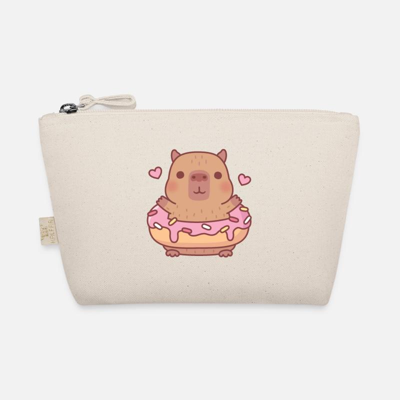 Süßes Capybara mit Donut Bio-Täschchen