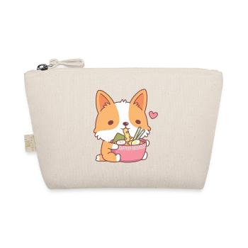 Cute Corgi Eating Japanese Ramen Noodles - Organic Pouch - nature - Front