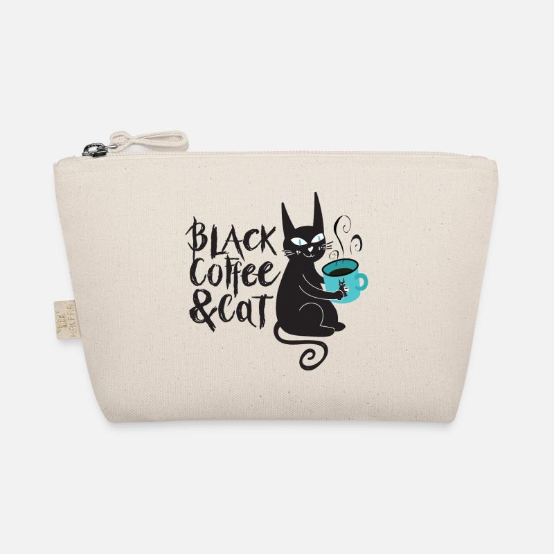 Schwarzer Kaffee und schwarze Katze, Kaffee zuerst! - Bio-Täschchen - Natur